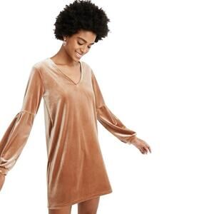 Madewell Women’s Velvet Balloon Sleeve Mini Dress Burnt Sienna Size Large